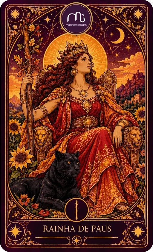 Carta Rainha de Paus do baralho da Madame Boldrin