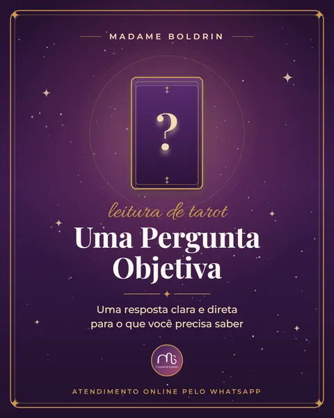 Banner da leitura Uma Pergunta Objetiva: carta de tarot com um ponto de interrogação